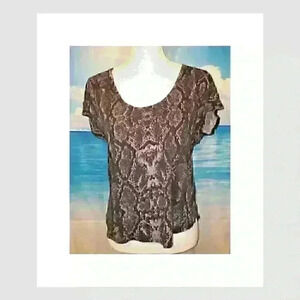 KENNETH COLE NY Womans Shirt BLACK Soft Lightweight STRETCH Knit Top size Med
